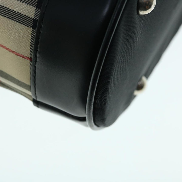 BURBERRYSs Nova Check Blue Label Shoulder Bag Nylon Beige Auth bs11384