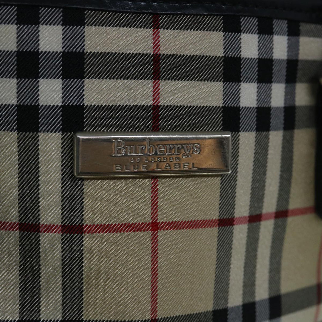 BURBERRYSs Nova Check Blue Label Shoulder Bag Nylon Beige Auth bs11384