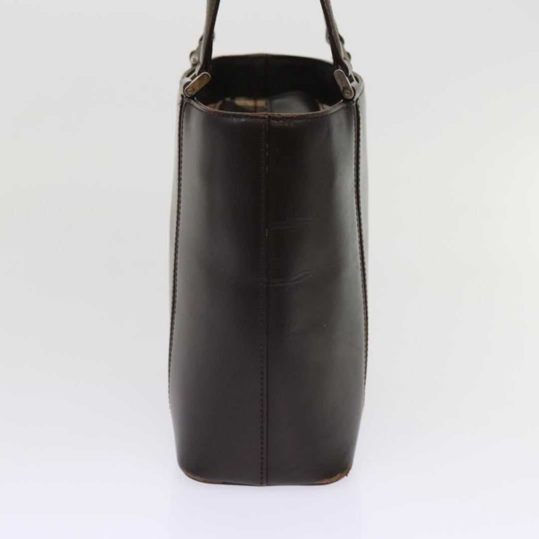 BURBERRY Hand Bag Leather Brown Auth bs11425