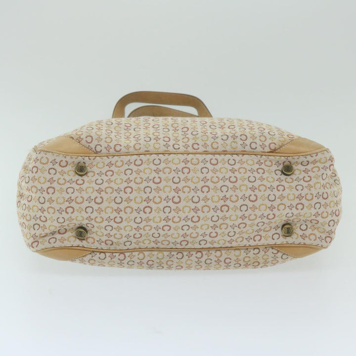 Celine C Macadam Canvas Tote Bag Beige Auth bs11430