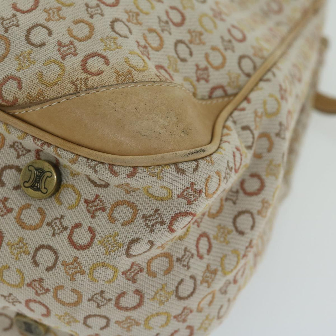Celine C Macadam Canvas Tote Bag Beige Auth bs11430