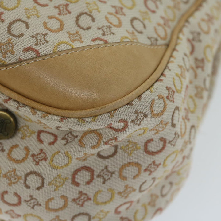 Celine C Macadam Canvas Tote Bag Beige Auth bs11430