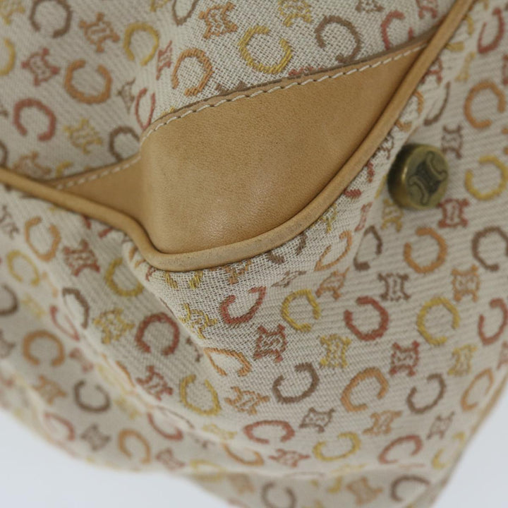 Celine C Macadam Canvas Tote Bag Beige Auth bs11430