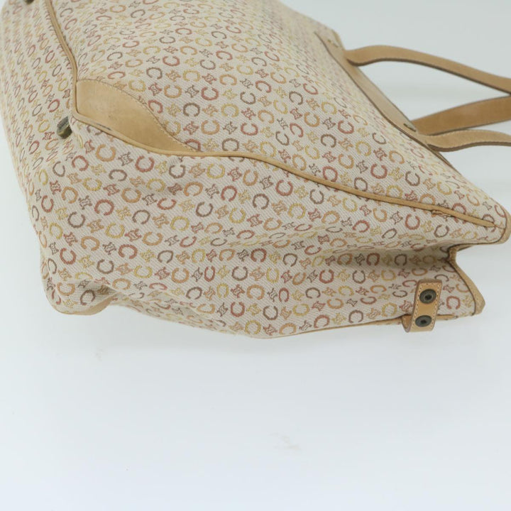 Celine C Macadam Canvas Tote Bag Beige Auth bs11430