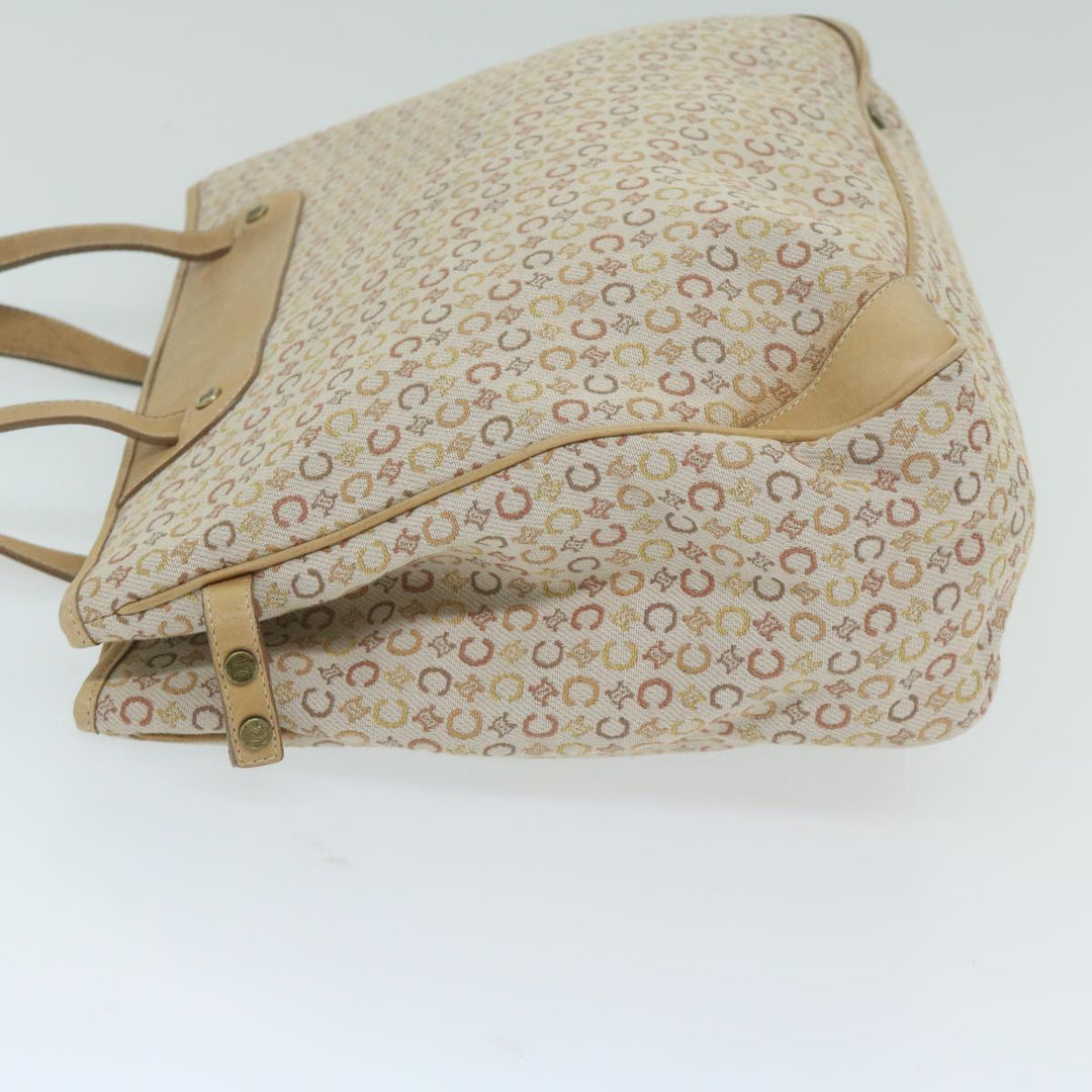 Celine C Macadam Canvas Tote Bag Beige Auth bs11430