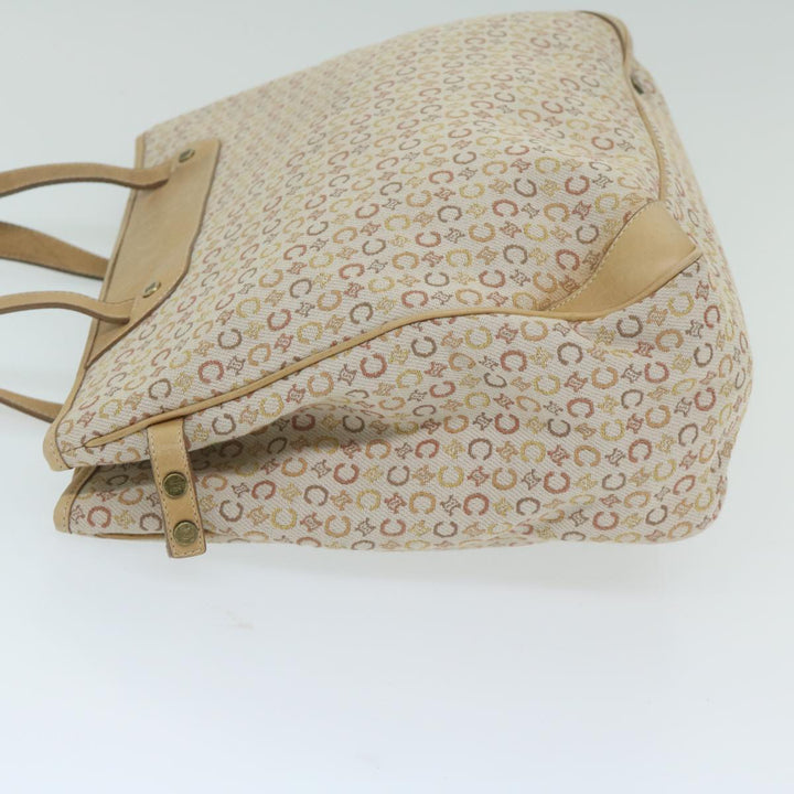 Celine C Macadam Canvas Tote Bag Beige Auth bs11430