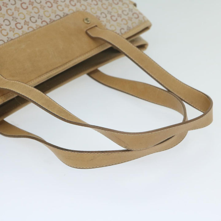 Celine C Macadam Canvas Tote Bag Beige Auth bs11430