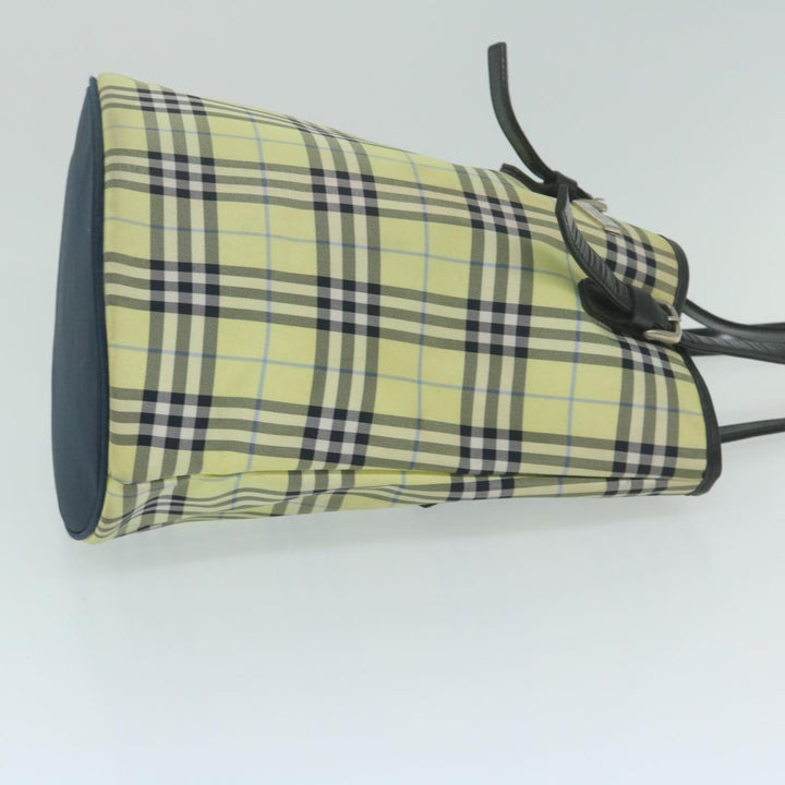 BurberrySs Nova Check Blue Label Shoulder Bag Nylon Yellow Auth bs11447