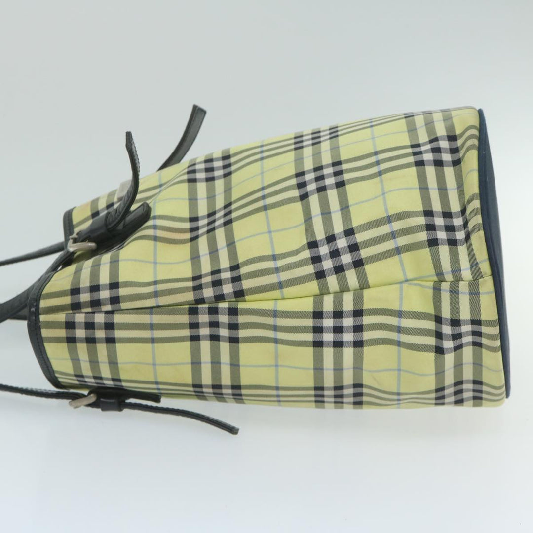 BurberrySs Nova Check Blue Label Shoulder Bag Nylon Yellow Auth bs11447