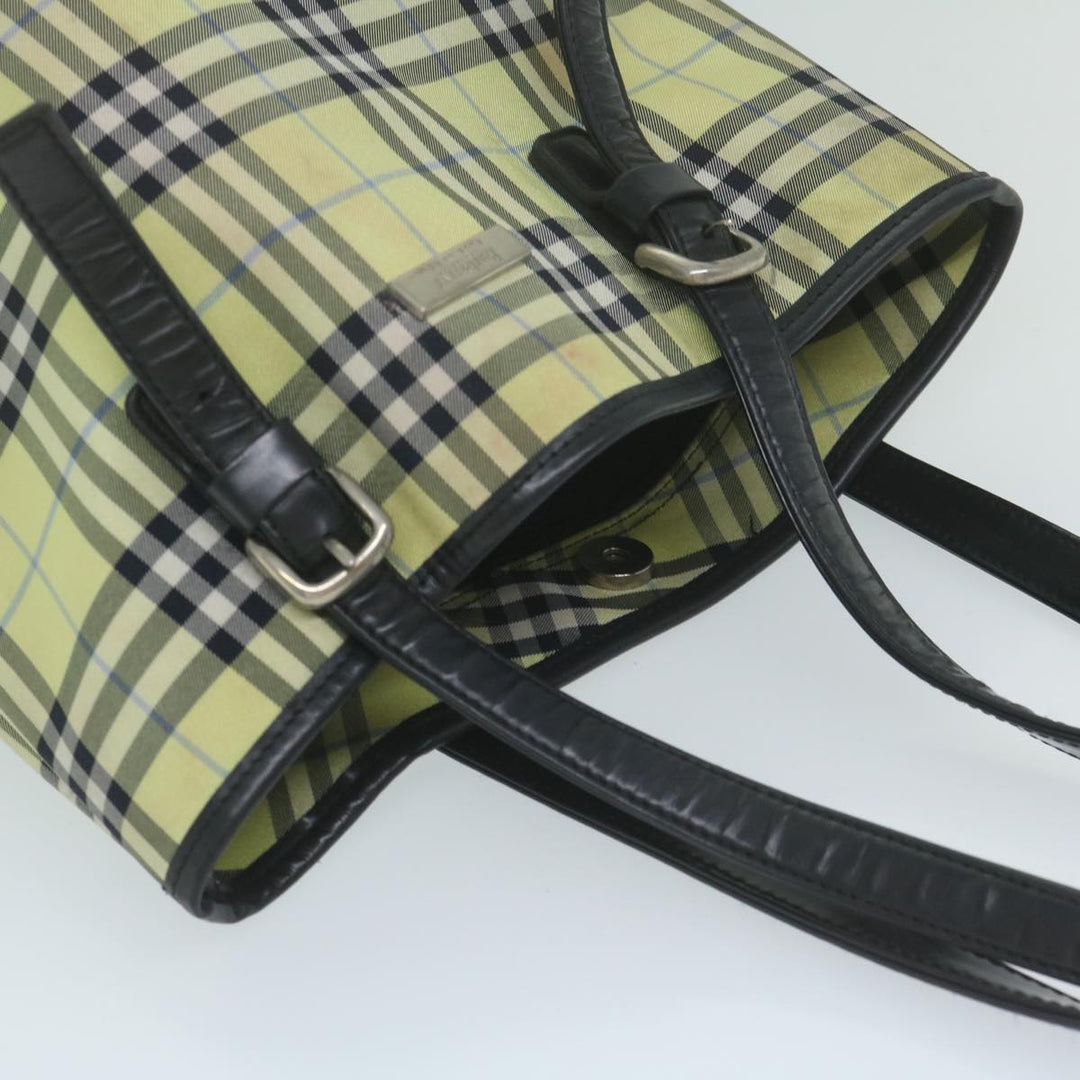 BurberrySs Nova Check Blue Label Shoulder Bag Nylon Yellow Auth bs11447