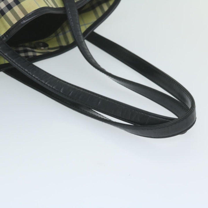 BurberrySs Nova Check Blue Label Shoulder Bag Nylon Yellow Auth bs11447