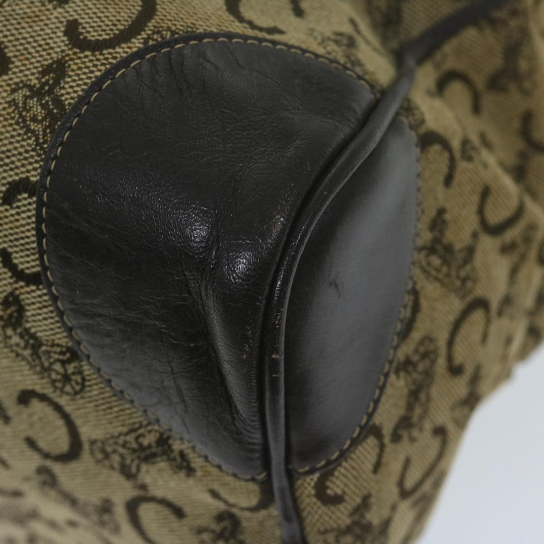 Celine C Macadam Canvas Boston Bag Brown Auth bs11460