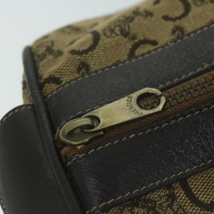 Celine C Macadam Canvas Boston Bag Brown Auth bs11460