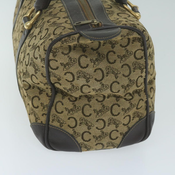 Celine C Macadam Canvas Boston Bag Brown Auth bs11460