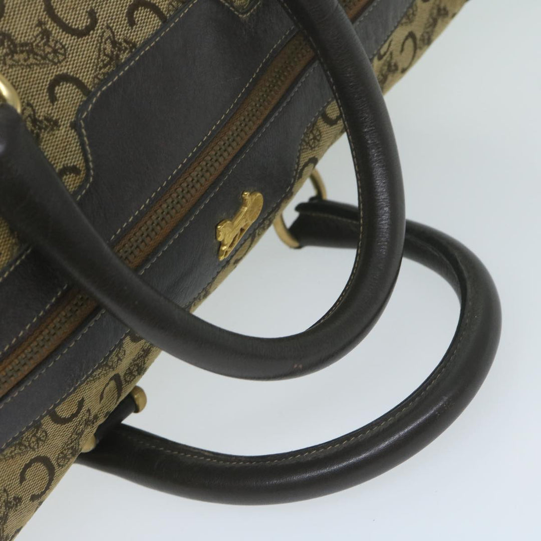 Celine C Macadam Canvas Boston Bag Brown Auth bs11460