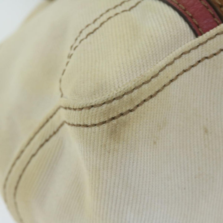 Burberry Blue Label Tote Bag Canvas Beige Auth bs11502