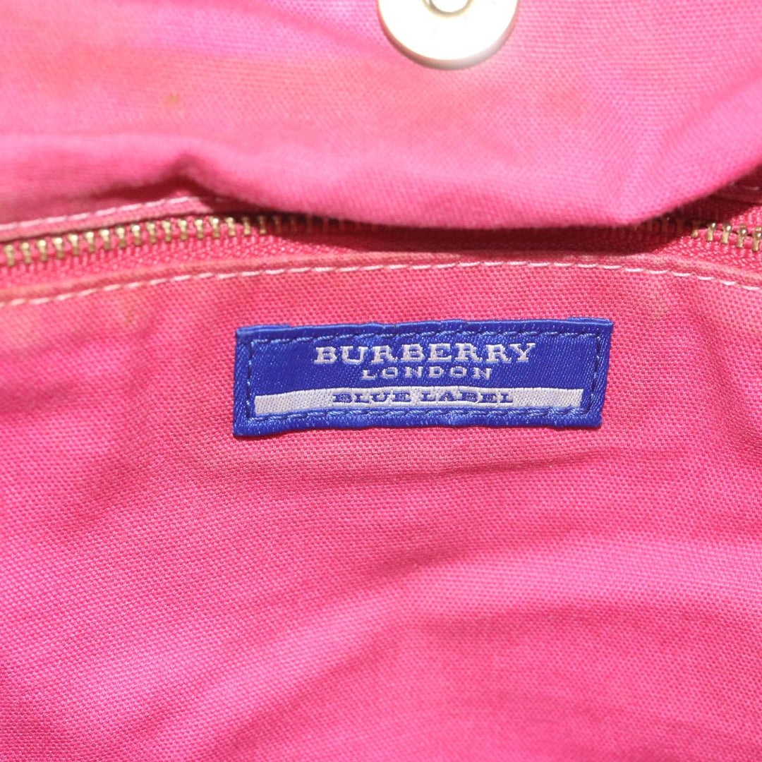 Burberry Blue Label Tote Bag Canvas Beige Auth bs11502