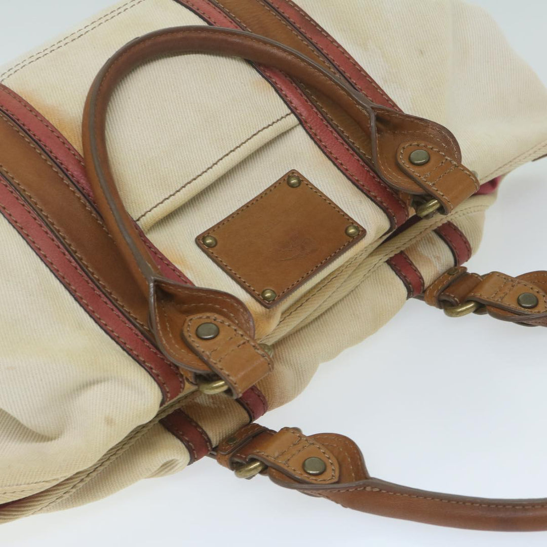 Burberry Blue Label Tote Bag Canvas Beige Auth bs11502