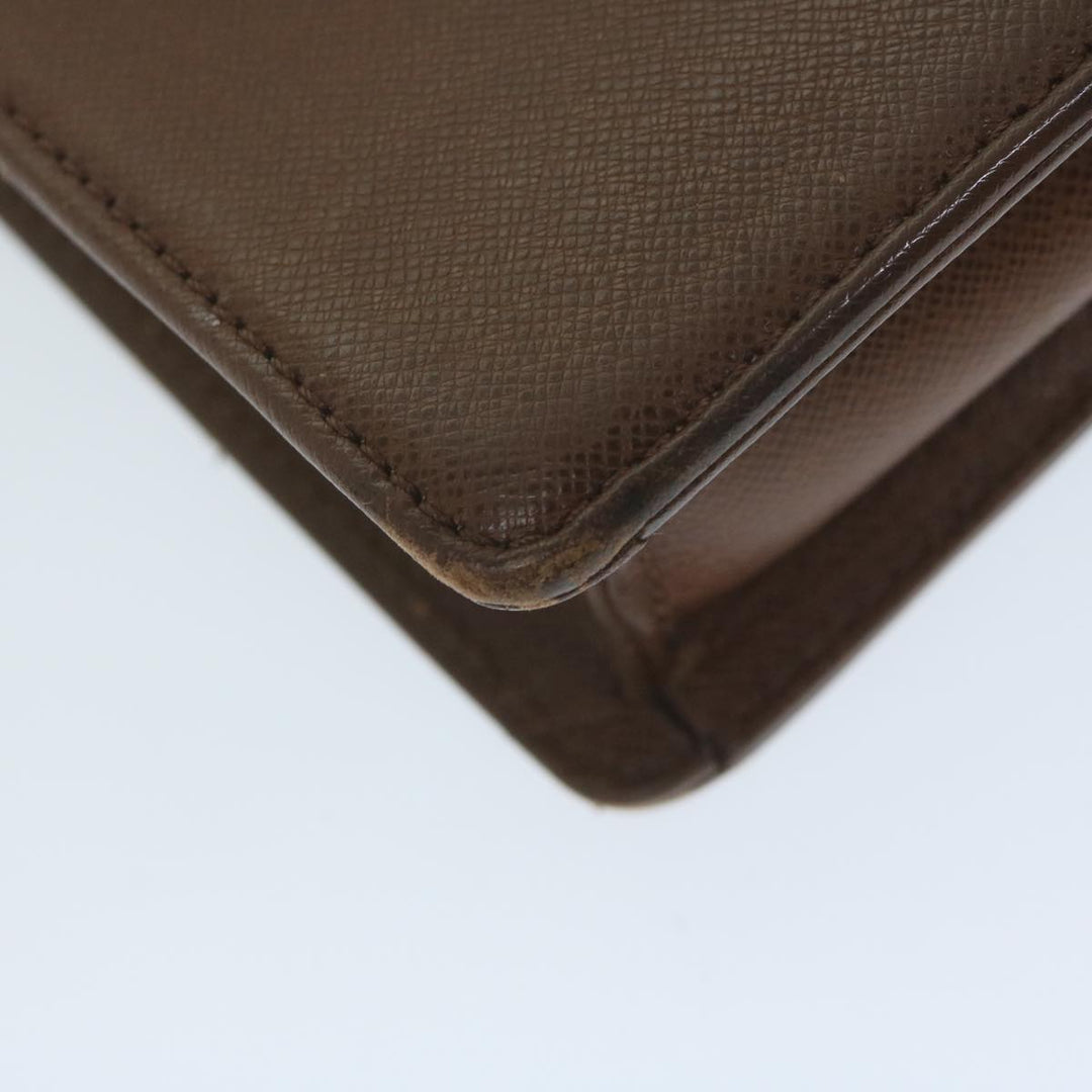 Burberry Clutch Bag Leather Brown Auth bs11520