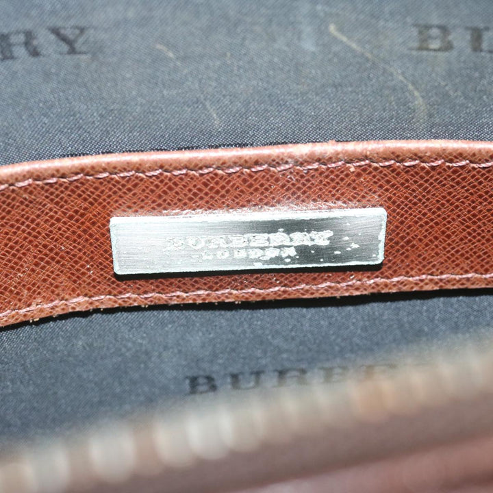 Burberry Clutch Bag Leather Brown Auth bs11520