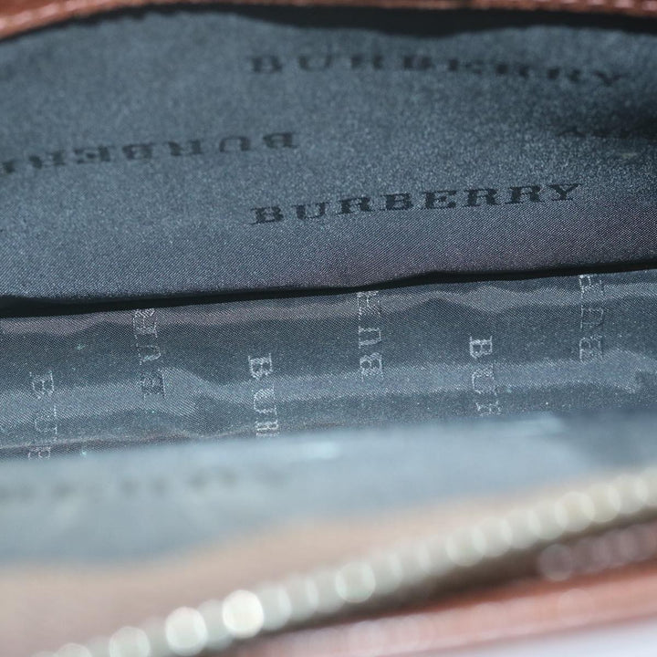 Burberry Clutch Bag Leather Brown Auth bs11520