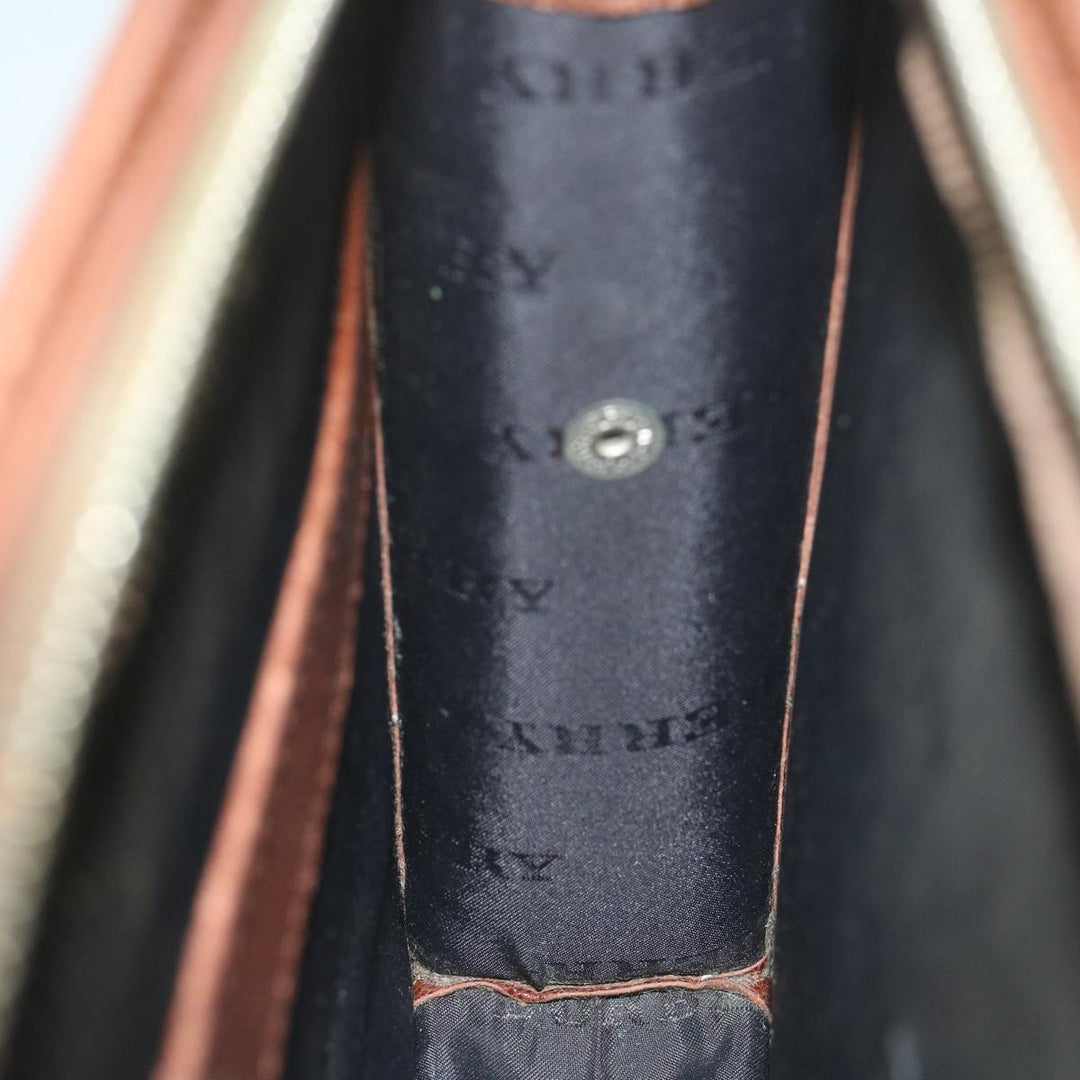 Burberry Clutch Bag Leather Brown Auth bs11520
