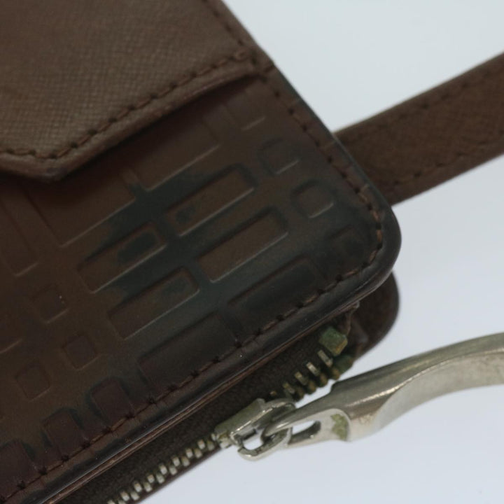 Burberry Clutch Bag Leather Brown Auth bs11520