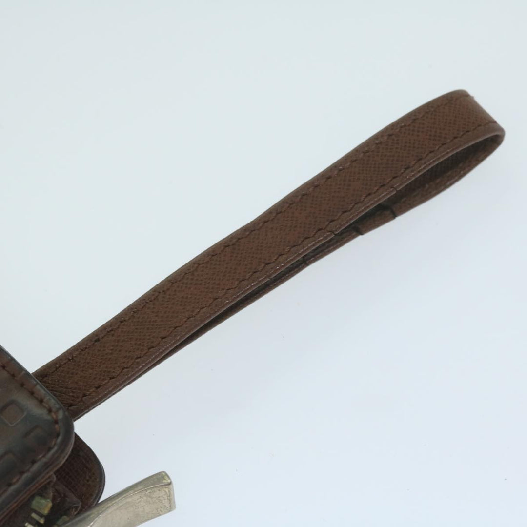 Burberry Clutch Bag Leather Brown Auth bs11520