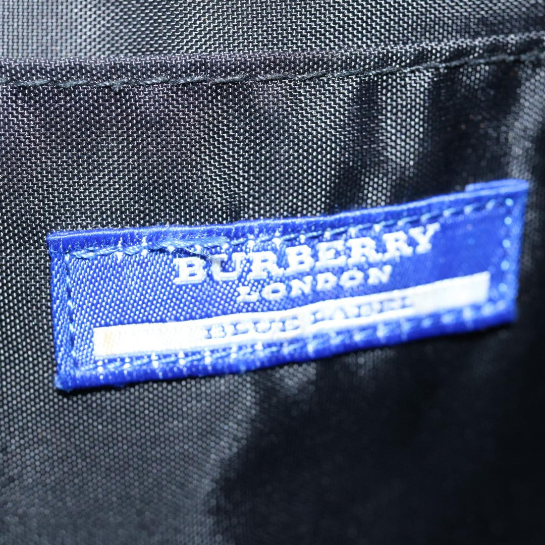Burberry Nova Check Blue Label Shoulder Bag Nylon Black Beige Auth bs11547