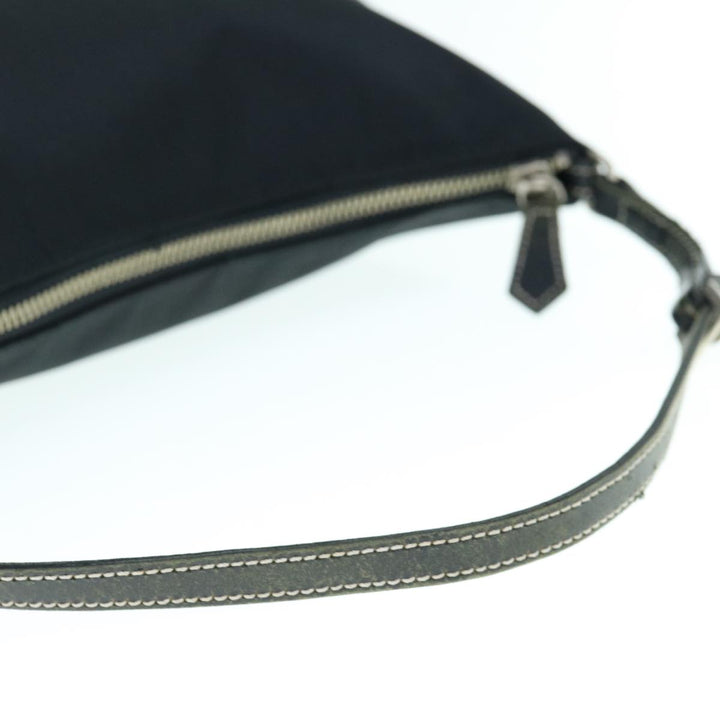 Burberry Nova Check Blue Label Shoulder Bag Nylon Black Beige Auth bs11547