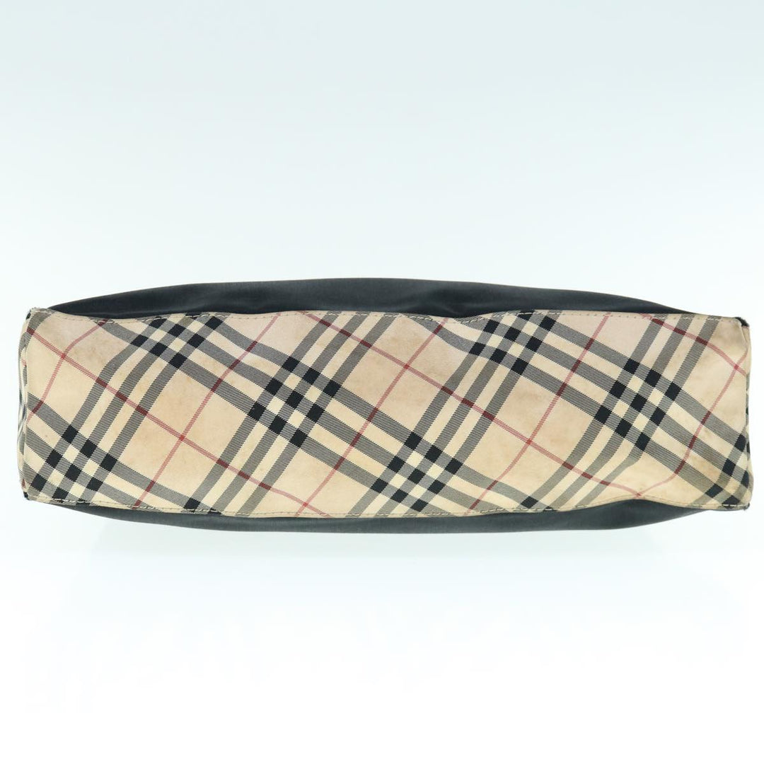 Burberry Nova Check Blue Label Shoulder Bag Nylon Black Beige Auth bs11547