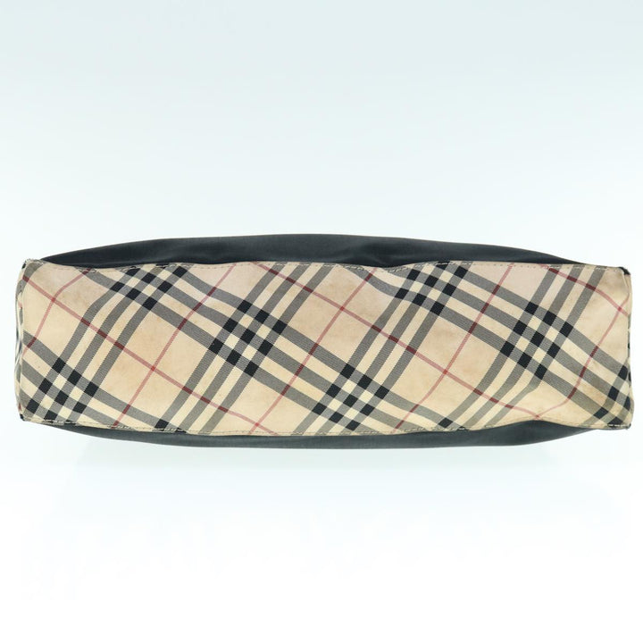 Burberry Nova Check Blue Label Shoulder Bag Nylon Black Beige Auth bs11547