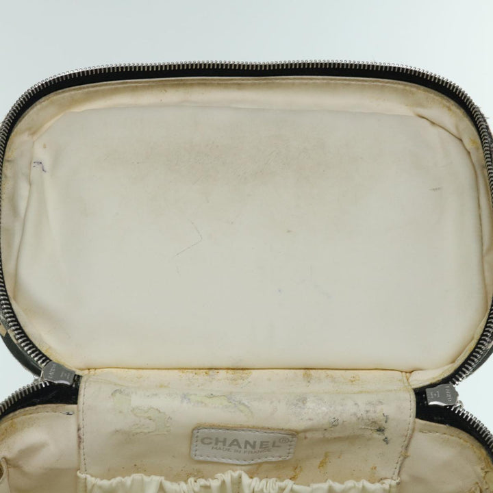 Chanel Bycy Vanity Cosmetic Pouch Canvas Black CC Auth bs11565