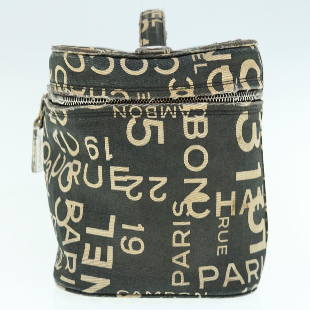 Chanel Bycy Vanity Cosmetic Pouch Canvas Black CC Auth bs11565