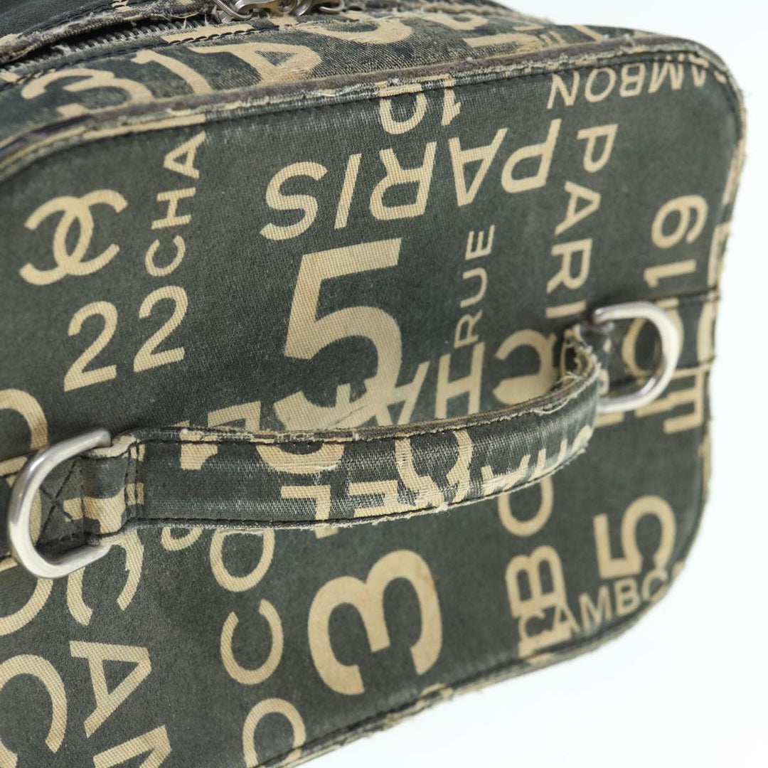 Chanel Bycy Vanity Cosmetic Pouch Canvas Black CC Auth bs11565