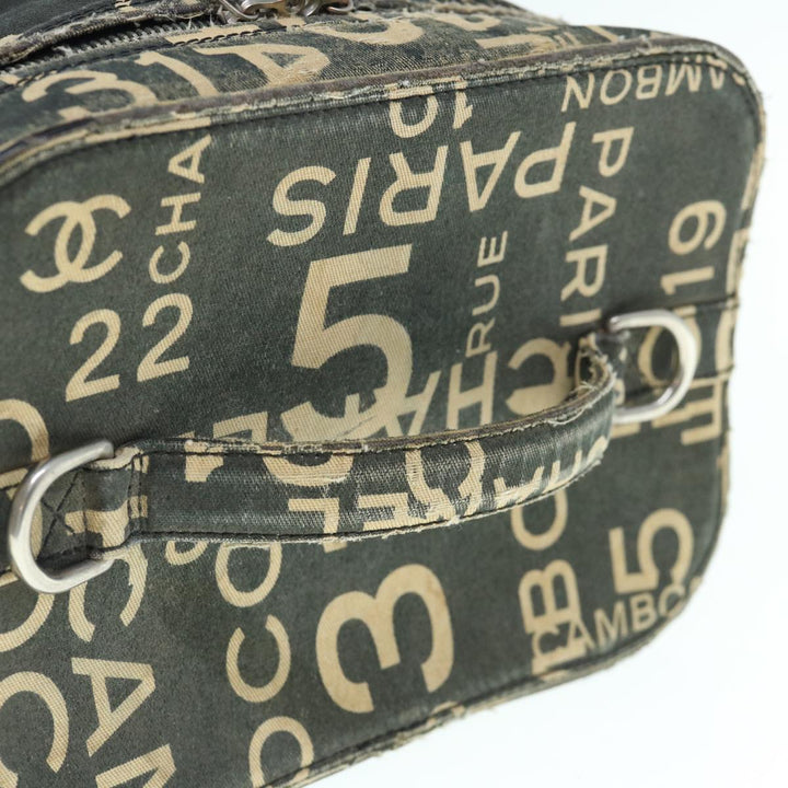 Chanel Bycy Vanity Cosmetic Pouch Canvas Black CC Auth bs11565