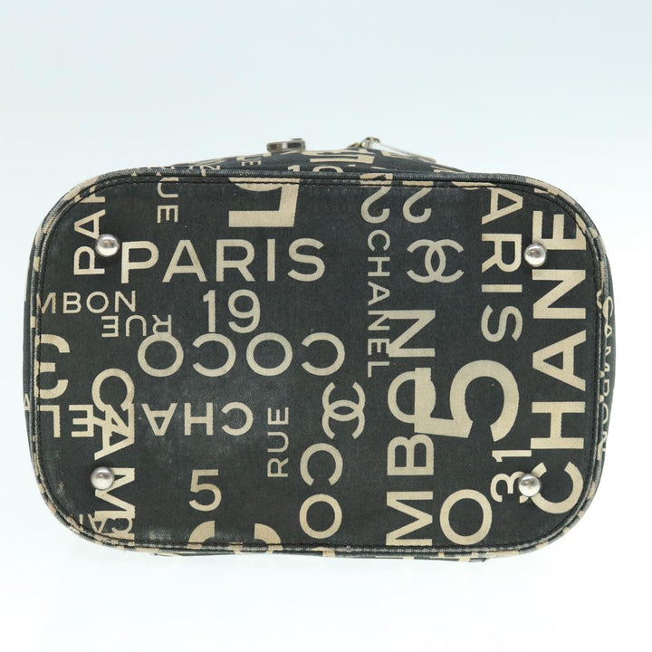 Chanel Bycy Vanity Cosmetic Pouch Canvas Black CC Auth bs11565