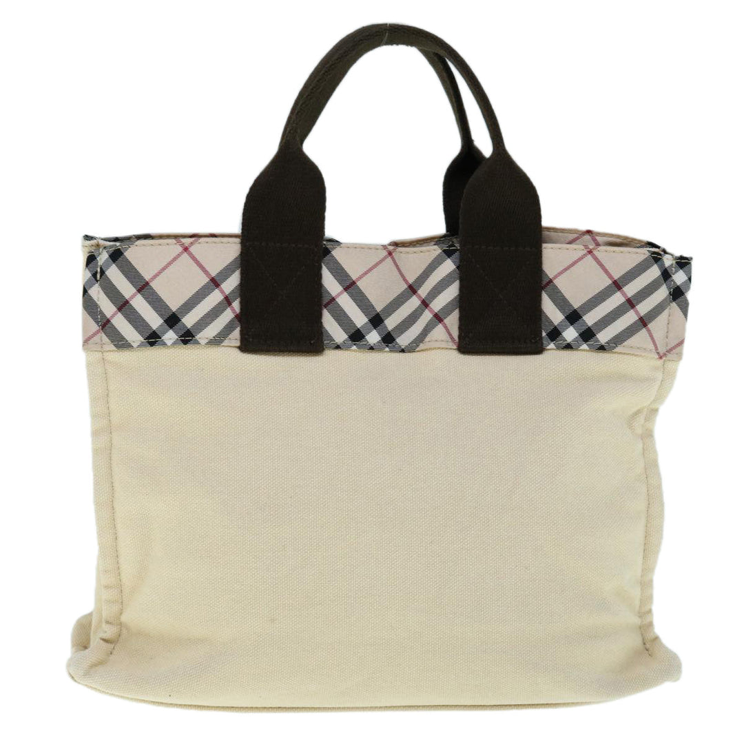 Burberry Nova Check Blue Label Hand Bag Canvas Beige Auth bs11598
