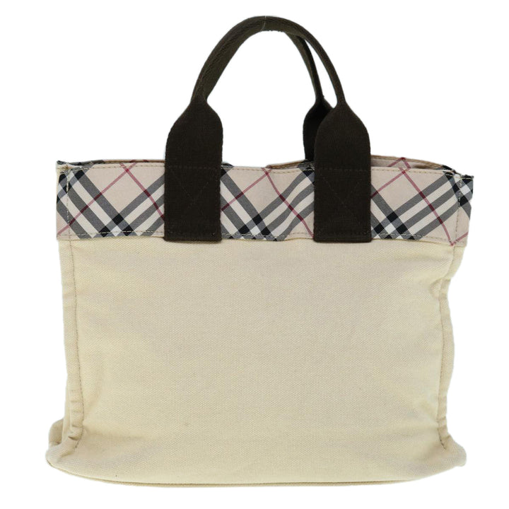 Burberry Nova Check Blue Label Hand Bag Canvas Beige Auth bs11598