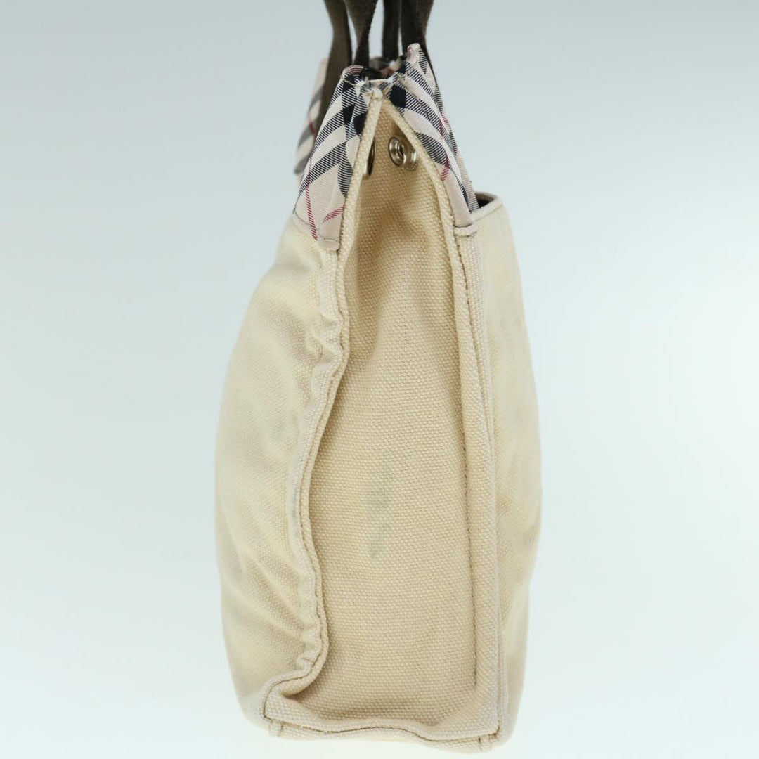Burberry Nova Check Blue Label Hand Bag Canvas Beige Auth bs11598
