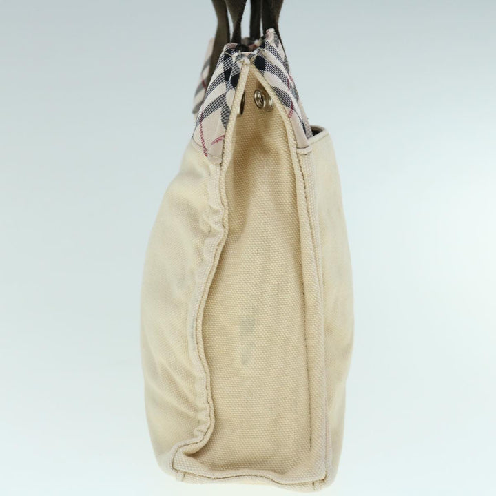 Burberry Nova Check Blue Label Hand Bag Canvas Beige Auth bs11598