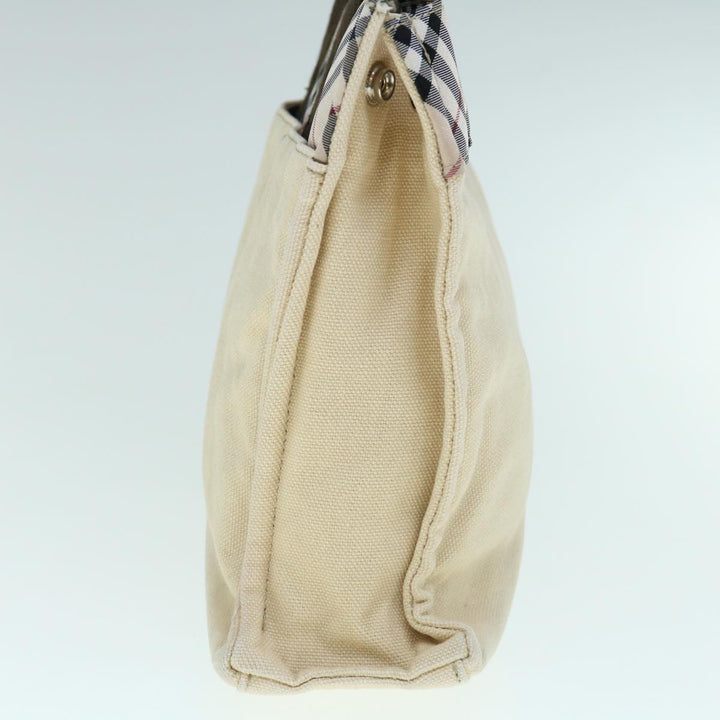 Burberry Nova Check Blue Label Hand Bag Canvas Beige Auth bs11598