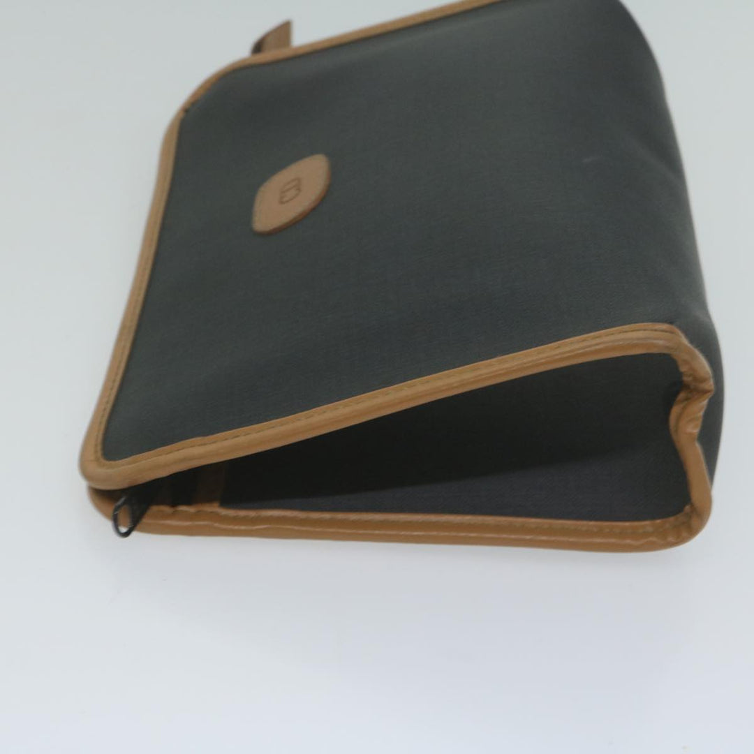 CHRISTIAN Top quality Dior Clutch Bag PVC Canvas Black Auth bs11617