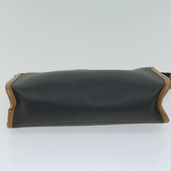 CHRISTIAN Top quality Dior Clutch Bag PVC Canvas Black Auth bs11617