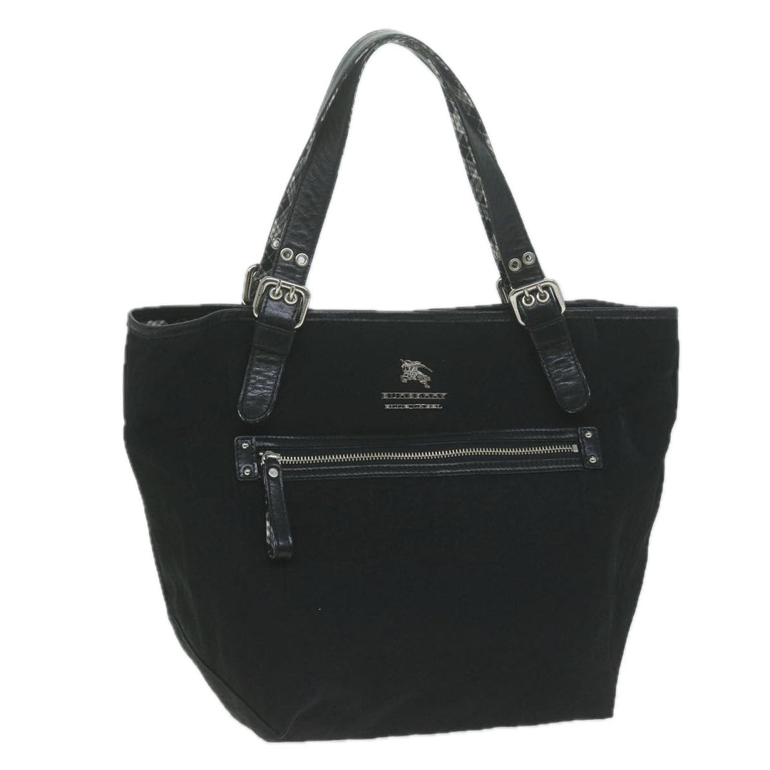 Burberry Nova Check Blue Label Shoulder Bag Nylon Black Auth bs11643