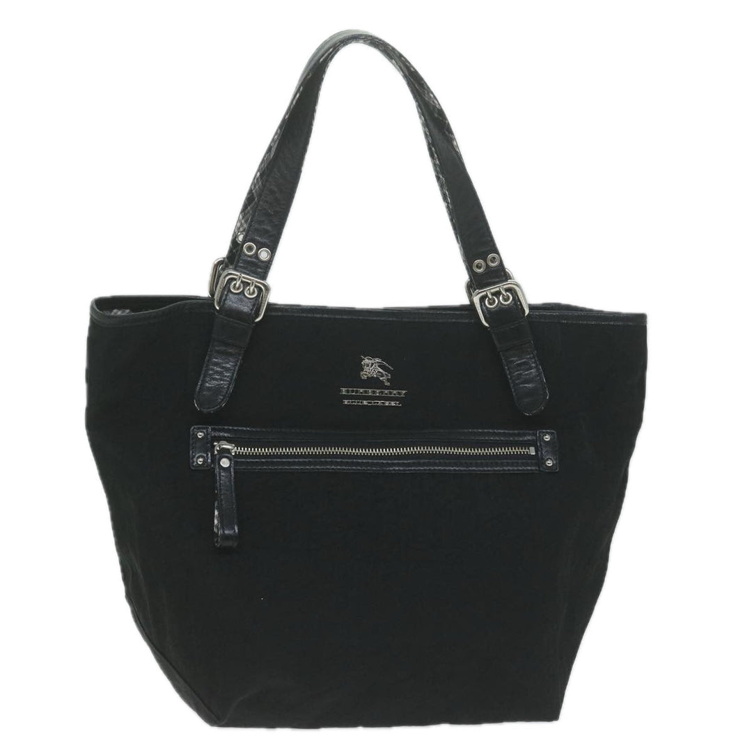 Burberry Nova Check Blue Label Shoulder Bag Nylon Black Auth bs11643