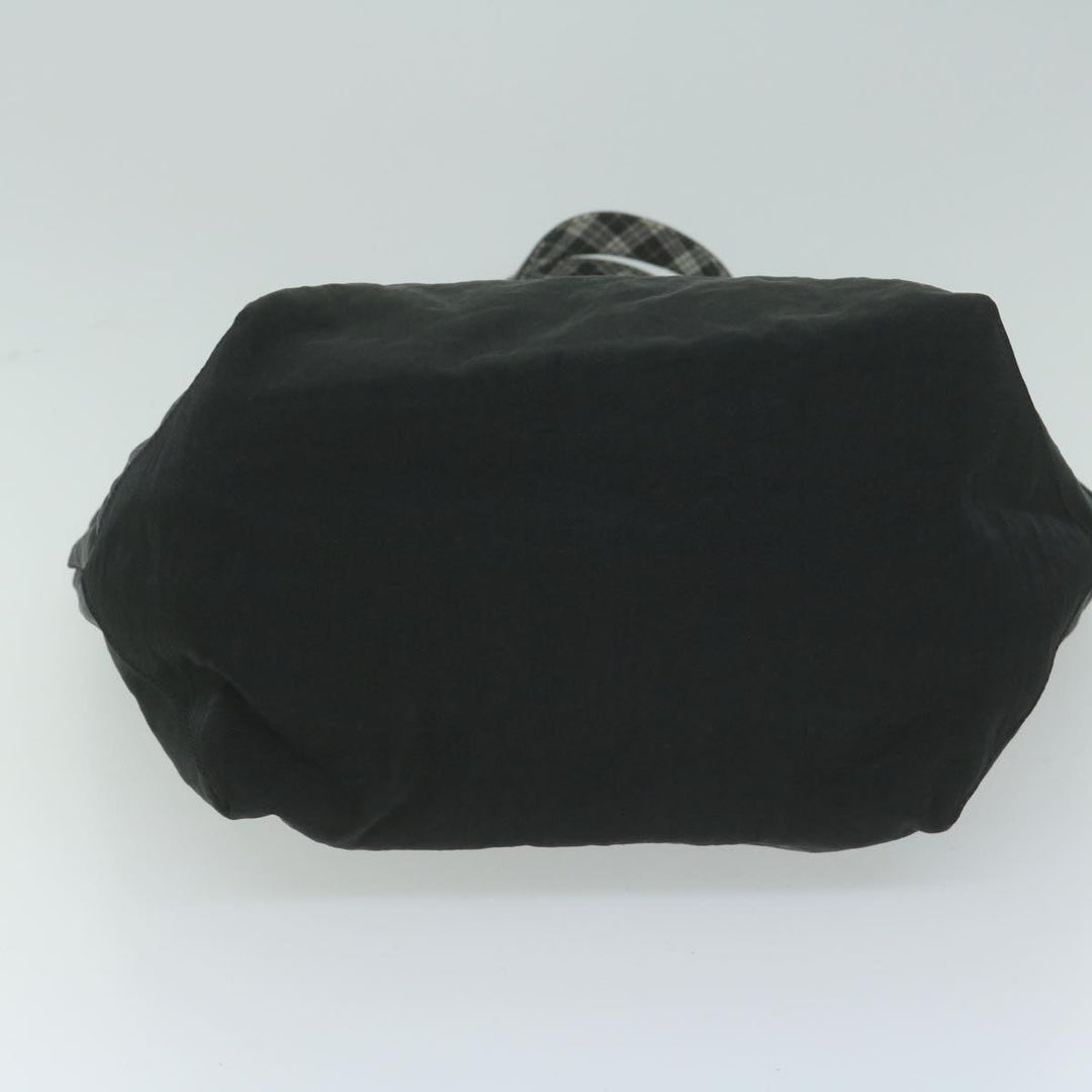 Burberry Nova Check Blue Label Shoulder Bag Nylon Black Auth bs11643