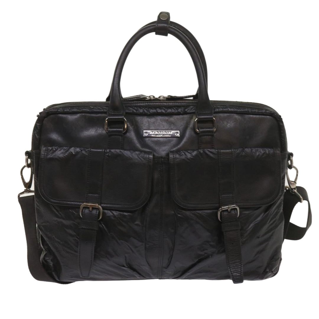 Burberry Shoulder Bag Leather 2Set Brown Black Auth bs11672