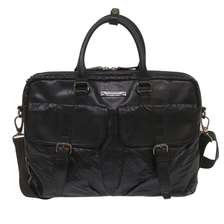 Burberry Shoulder Bag Leather 2Set Brown Black Auth bs11672