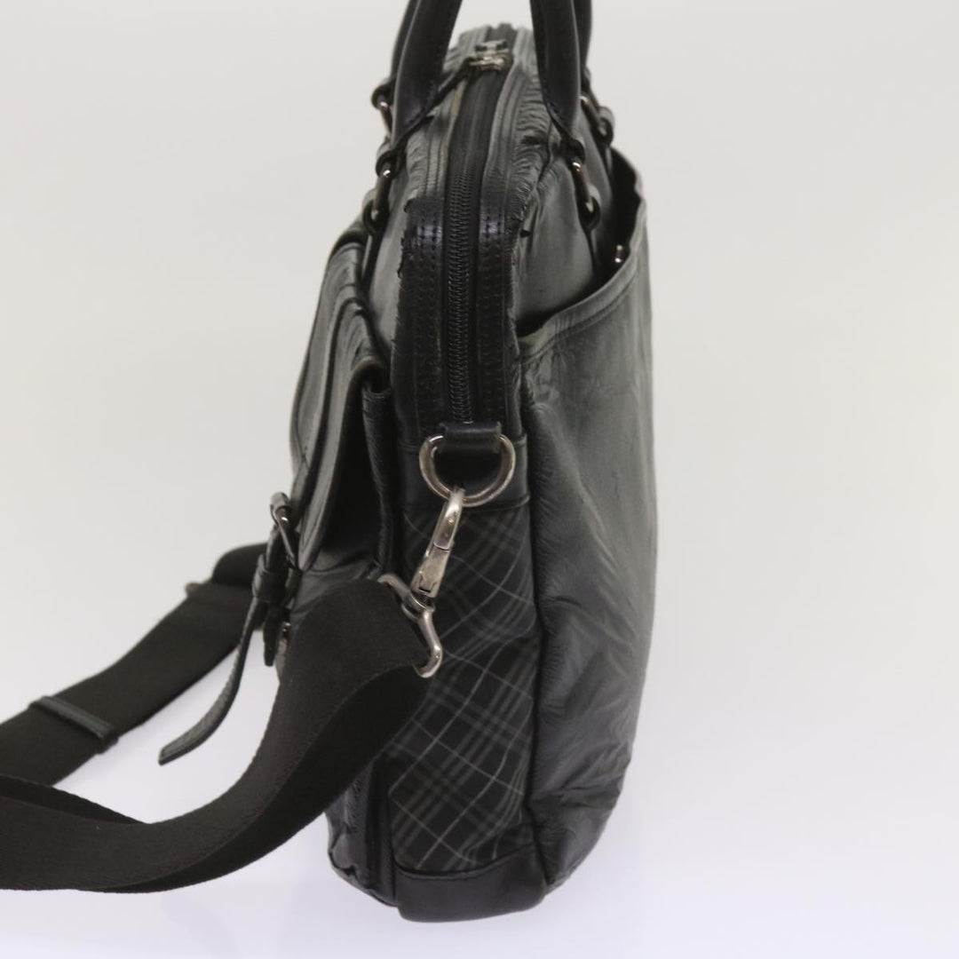 Burberry Shoulder Bag Leather 2Set Brown Black Auth bs11672